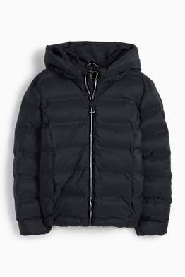 Quilted jacket with hood - water-repellent