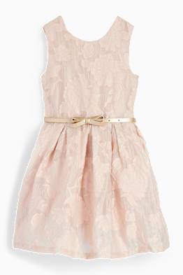 Kleid mit Gürtel - geblümt