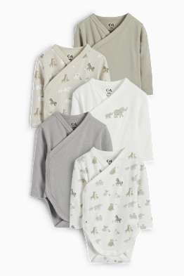 Multipack 5er - Tiere - Baby-Wickelbody