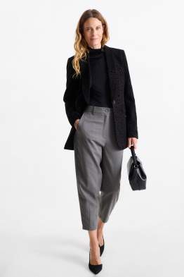 Pantalon de toile - high waist - tapered fit