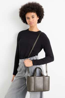Crossbody bag with detachable bag strap - faux leather