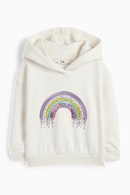 Regenboog - hoodie - glanseffect