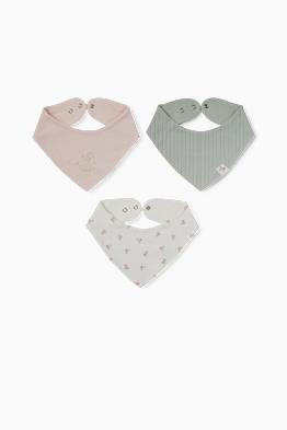 Set van 3 - konijntje en bloemetje - baby-bandana