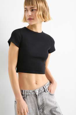 Crop T-Shirt - gerippt