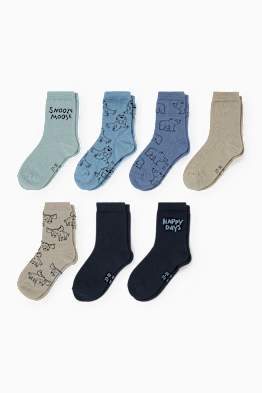 Multipack of 7 - animals - socks with motif