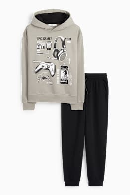 Set - felpa con cappuccio e pantaloni sportivi - 2 pezzi - gaming