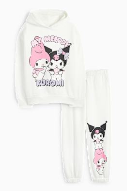 Kuromi - set - felpa con cappuccio e pantaloni sportivi - 2 pezzi