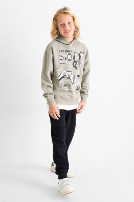 Set - felpa con cappuccio e pantaloni sportivi - 2 pezzi - gaming