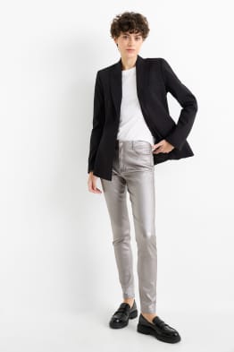 Spodnie - wysoki stan - skinny fit - z połyskiem