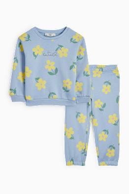Set - felpa e pantaloni sportivi - 2 pezzi - a fiori