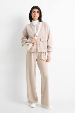 Pantalón de punto - mid waist - straight fit
