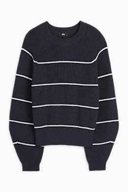 Pullover - gerippt - gestreift