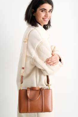 Crossbody bag with detachable bag strap - faux leather