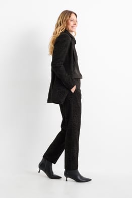 Business-Hose - High Waist - Regular Fit - Leo-Print