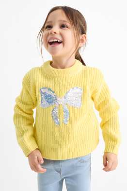 Fiocco - maglione - a coste - effetto brillante