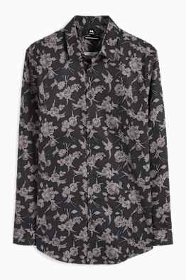 Chemise de bureau - coupe slim - col kent - facile à repasser - à motif