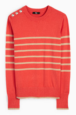Maglione in filato lavorato a maglia fine - a righe