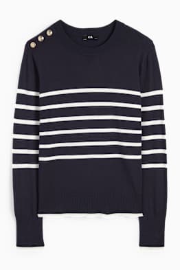 Maglione in filato lavorato a maglia fine - a righe