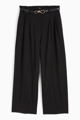 Pantaloni con cintura - vita alta - gamba larga