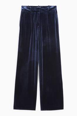 Pantaloni business in velluto - vita alta - wide fit