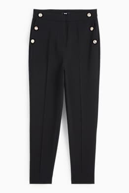 Pantalon de toile - high waist - tapered fit