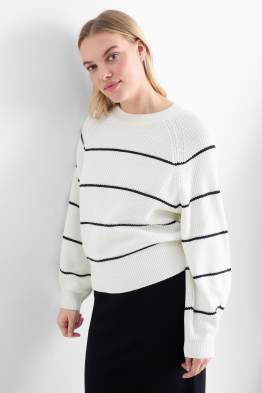 Pullover - gerippt - gestreift