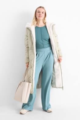 Broek van jersey - mid waist - straight fit