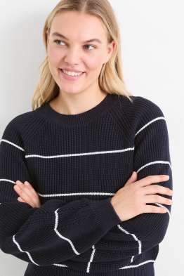 Pullover - gerippt - gestreift