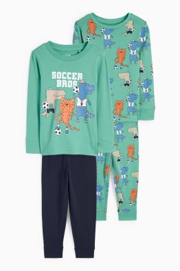 Lot de 2 - football et animaux - pyjamas - 4 pièces