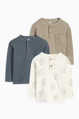 Multipack 3er - Koala - Baby-Langarmshirt