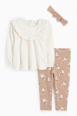 Motivy ptáčků - outfit pro miminka - 3dílný