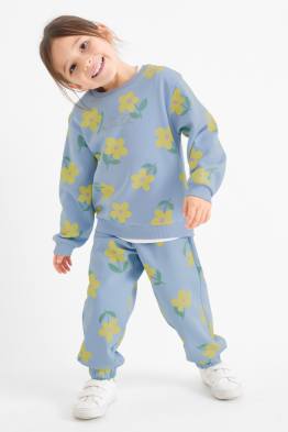 Set - felpa e pantaloni sportivi - 2 pezzi - a fiori