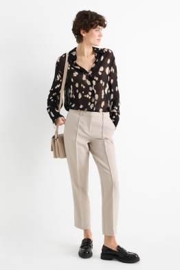 Pantaloni di stoffa - vita media - tapered fit