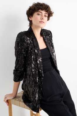 Americana larga con lentejuelas - regular fit