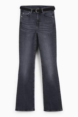 Bootcut jeans met riem - mid waist