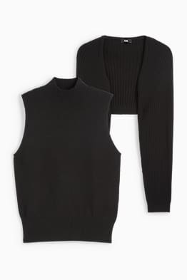 Ensemble - top en maille et boléro - 2 pièces