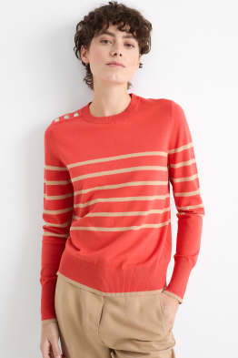 Maglione in filato lavorato a maglia fine - a righe