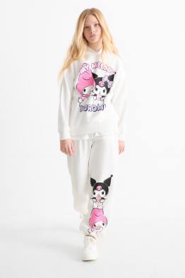 Kuromi - set - felpa con cappuccio e pantaloni sportivi - 2 pezzi