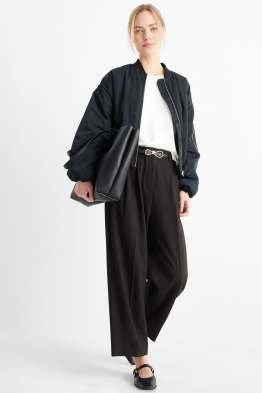 Pantaloni con cintura - vita alta - gamba larga