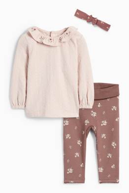 Blümchen - Baby-Outfit - 3 teilig