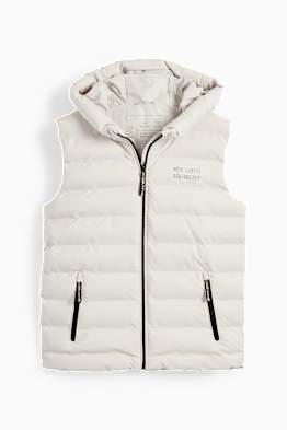 Gilet trapuntato con cappuccio - impermeabile