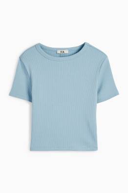 Crop T-Shirt - gerippt