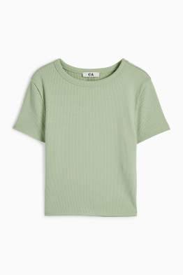 Krótki T-shirt - w prążki