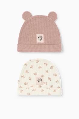 Lot de 2 - Minnie Mouse - beanie pour bébé - finition côtelée