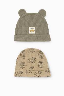 Lot de 2 - Le Roi Lion - beanie pour bébé - finition côtelée