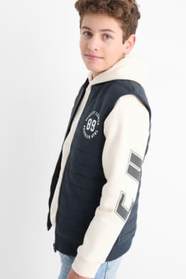 Set - felpa con cappuccio e gilet di felpa - 2 pezzi