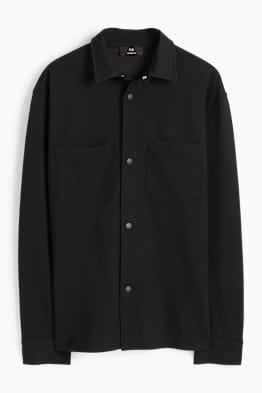 Overhemdjas - relaxed fit - kent - met structuur