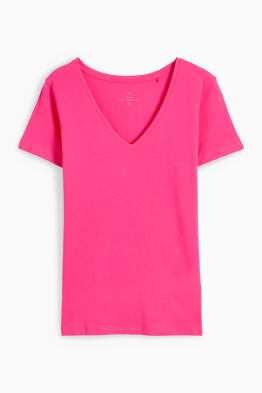 Basic-T-Shirt mit V-Ausschnitt