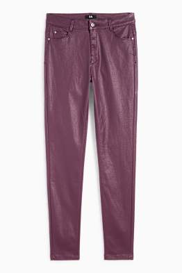 Pantaloni - vita alta - skinny fit - effetto brillante
