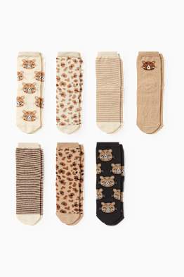 Multipack 7er - Leopard - Socken mit Motiv